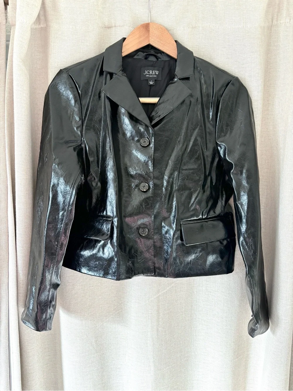 NWOT J Crew Faux Distressed Leather Shirt Jacket size 2 - Picture 4 of 8